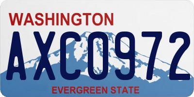 WA license plate AXC0972