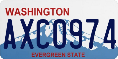 WA license plate AXC0974