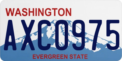 WA license plate AXC0975