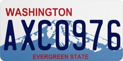 WA license plate AXC0976