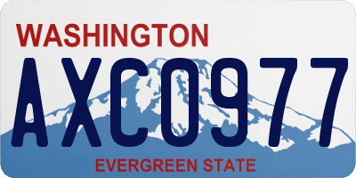 WA license plate AXC0977