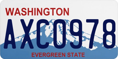 WA license plate AXC0978