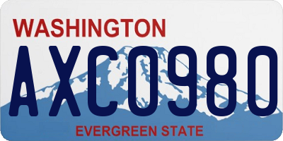 WA license plate AXC0980