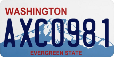 WA license plate AXC0981