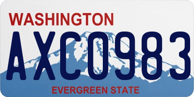 WA license plate AXC0983