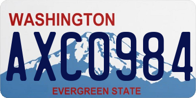 WA license plate AXC0984