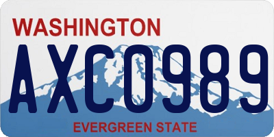 WA license plate AXC0989
