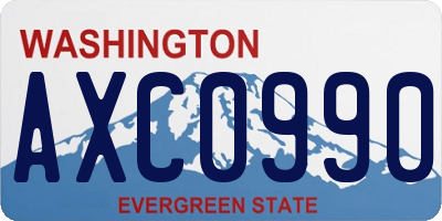 WA license plate AXC0990