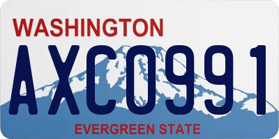 WA license plate AXC0991