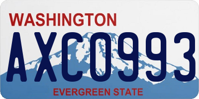 WA license plate AXC0993