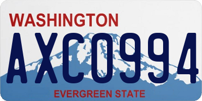 WA license plate AXC0994