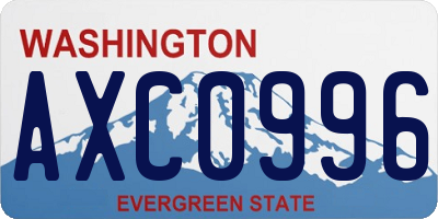 WA license plate AXC0996