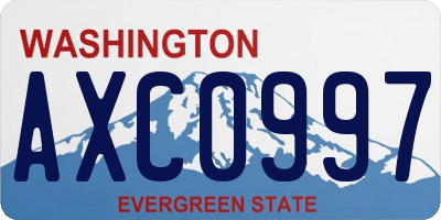 WA license plate AXC0997