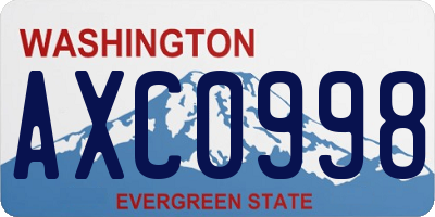 WA license plate AXC0998
