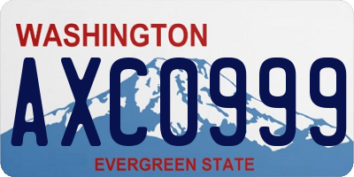 WA license plate AXC0999