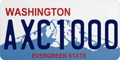 WA license plate AXC1000