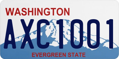 WA license plate AXC1001