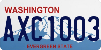 WA license plate AXC1003