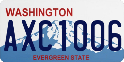 WA license plate AXC1006