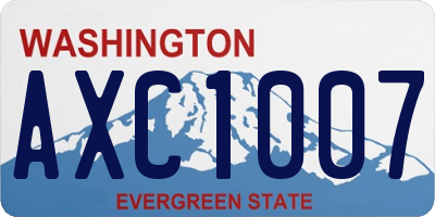 WA license plate AXC1007