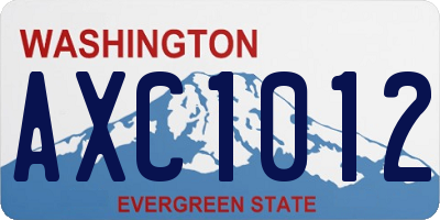 WA license plate AXC1012