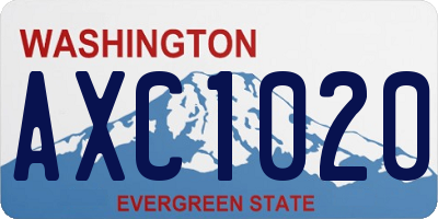 WA license plate AXC1020