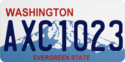 WA license plate AXC1023