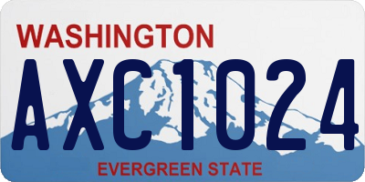 WA license plate AXC1024