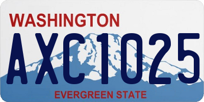 WA license plate AXC1025