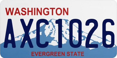 WA license plate AXC1026