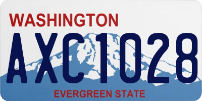 WA license plate AXC1028