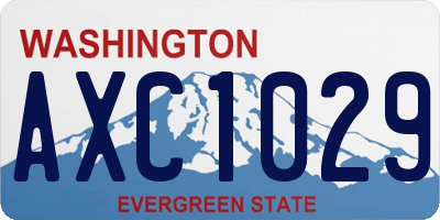 WA license plate AXC1029