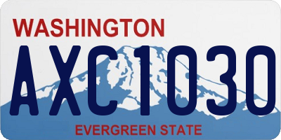WA license plate AXC1030