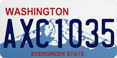 WA license plate AXC1035