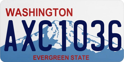 WA license plate AXC1036