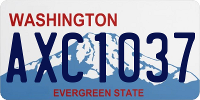 WA license plate AXC1037