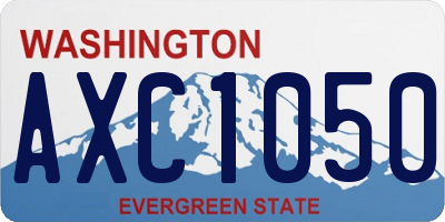 WA license plate AXC1050