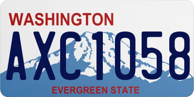 WA license plate AXC1058