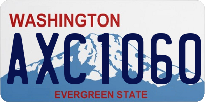 WA license plate AXC1060
