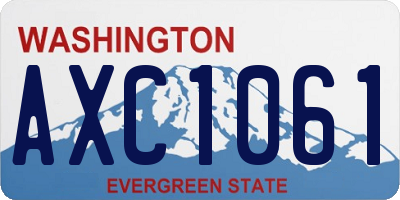 WA license plate AXC1061
