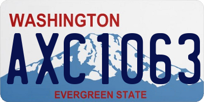 WA license plate AXC1063