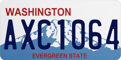 WA license plate AXC1064