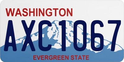 WA license plate AXC1067