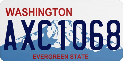 WA license plate AXC1068