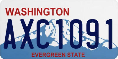 WA license plate AXC1091