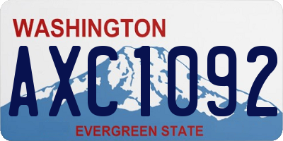 WA license plate AXC1092