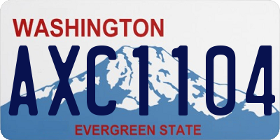 WA license plate AXC1104