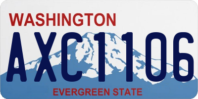 WA license plate AXC1106