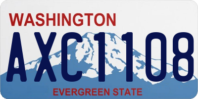 WA license plate AXC1108