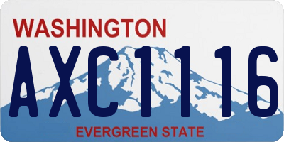 WA license plate AXC1116